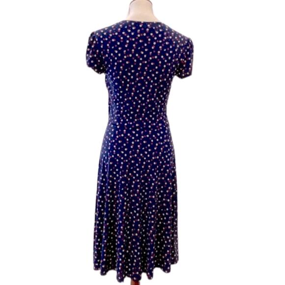 LEOTA Medium Dress Retro Pinup Polka Dot Dress M 40s Homecoming Slinky Classic - Picture 10 of 17